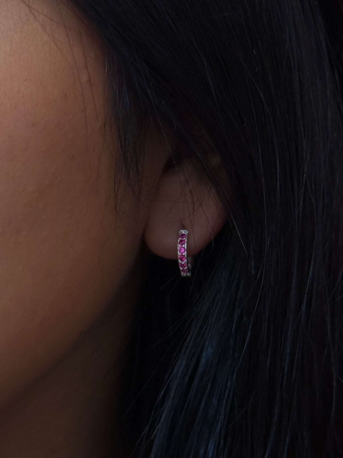 Aretes zr rosa Plata italiana Ley 925