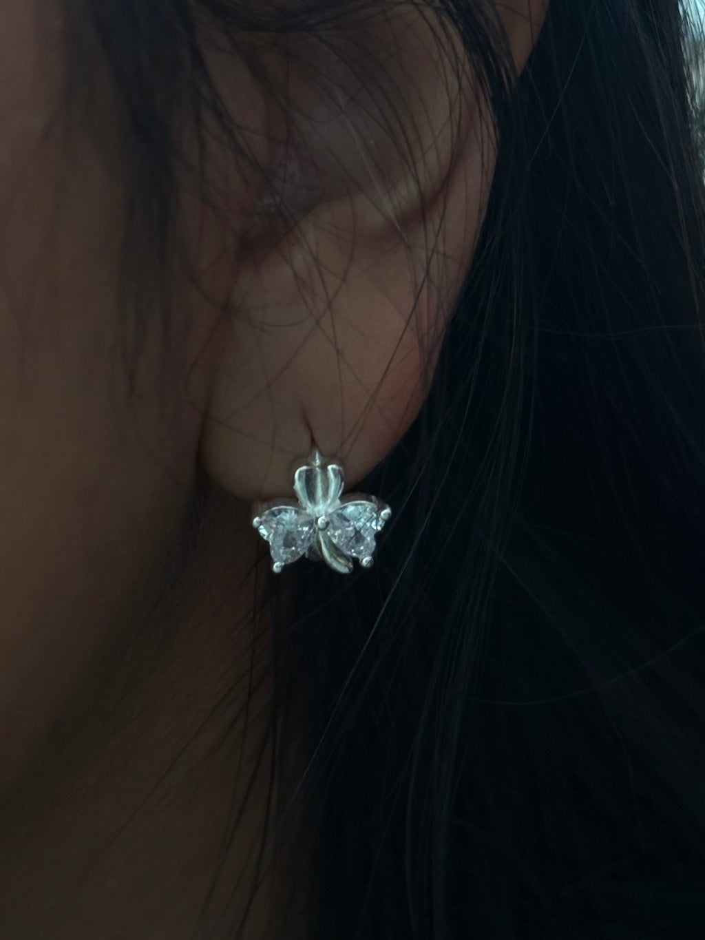 Aretes trébol Plata italiana ley 925