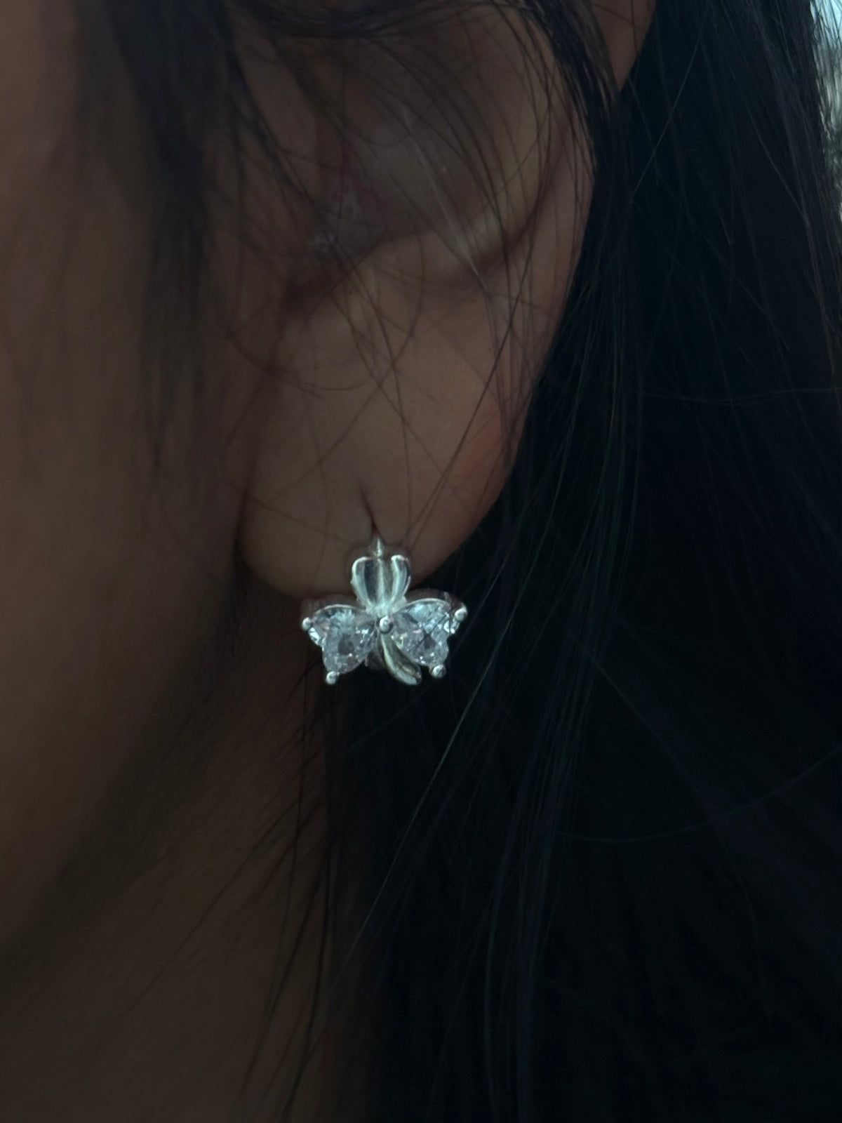 Aretes trébol Plata italiana ley 925