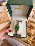 Reloj Rolex cara verde bicolor
