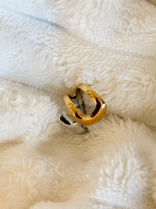 Anillo asimétrico bicolor