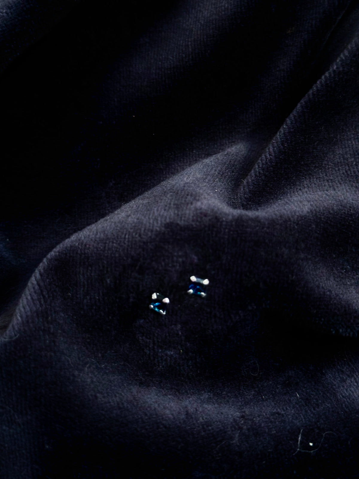 Aretes ortopédicos cuadrados azules Plata italiana ley 925