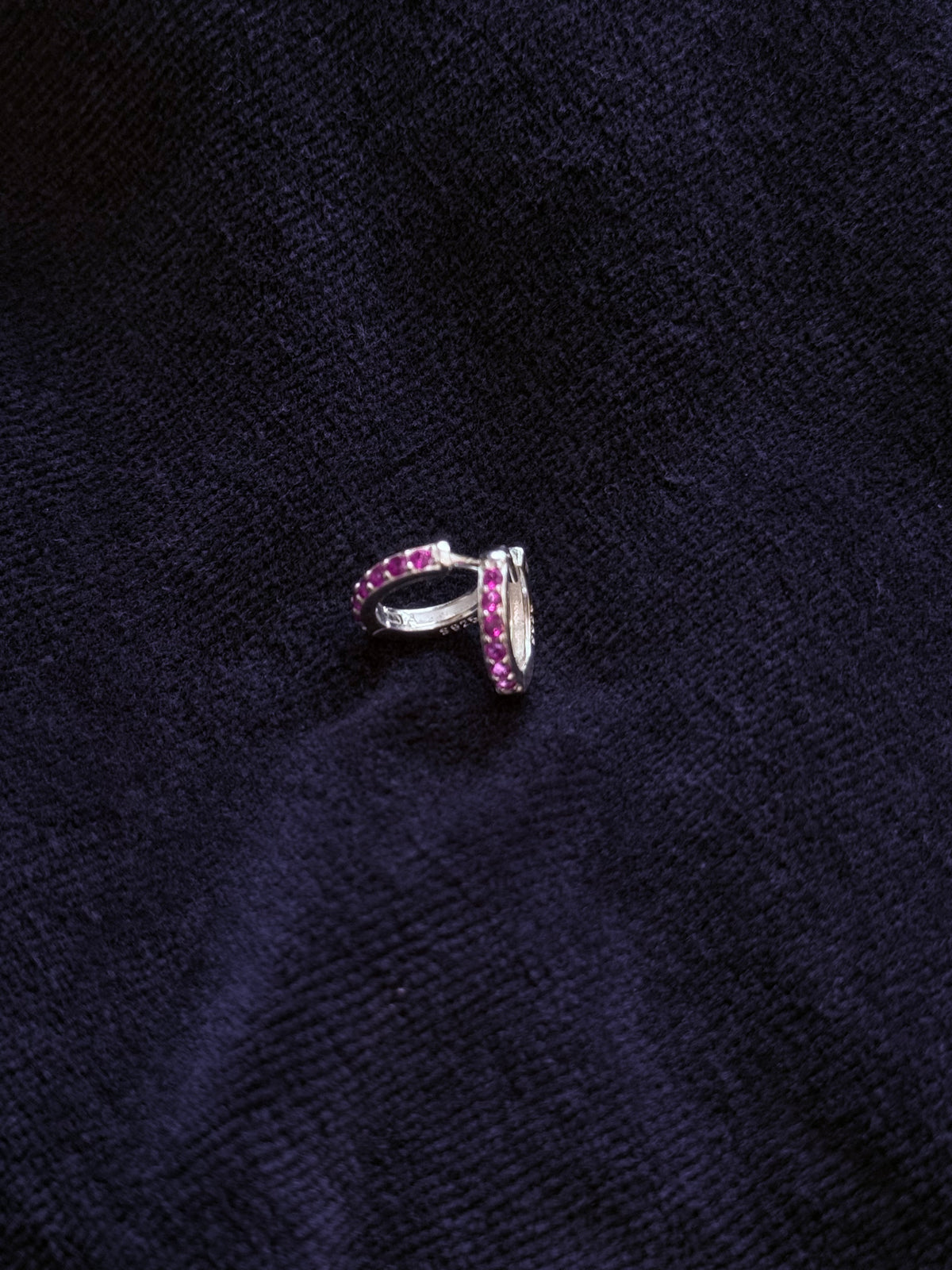 Aretes zr rosa Plata italiana Ley 925