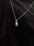 Cadena osito fucsia Plata italiana Ley 925