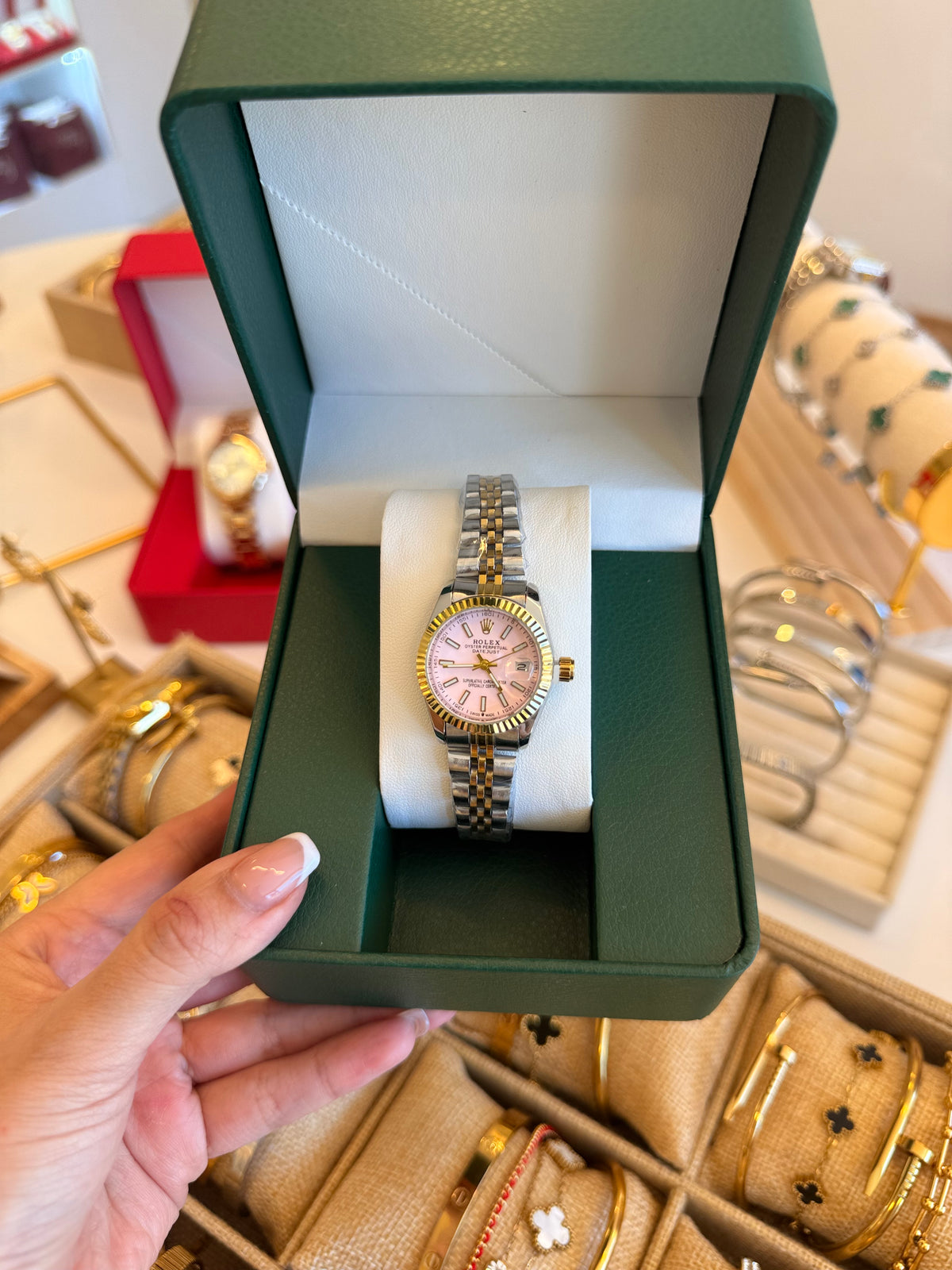 Reloj date just bicolor pink