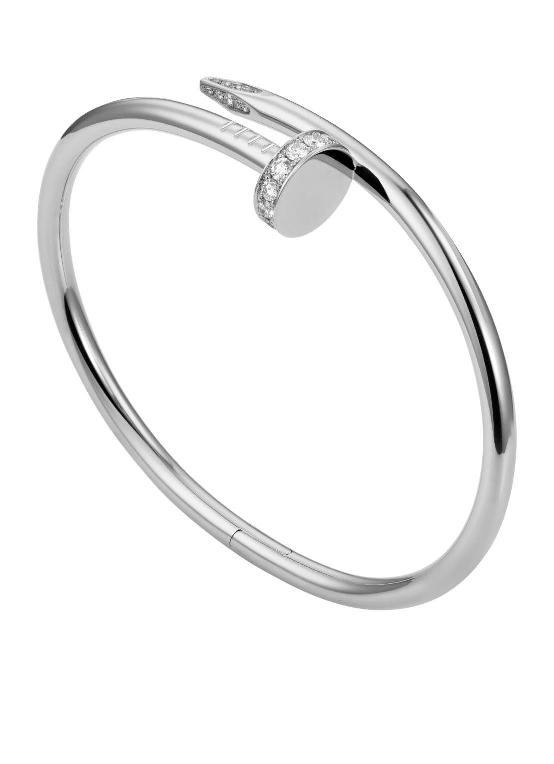 Pulsera clavo con zircones PLATA