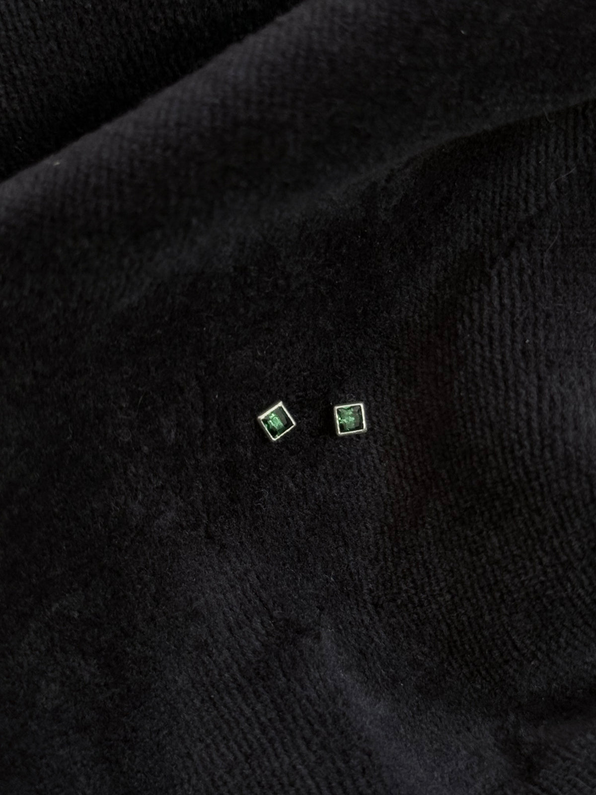 Aretes ortopédicos verdes Plata italiana ley 925