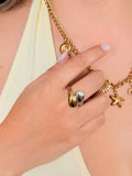 Anillo gota bicolor
