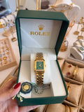 Reloj Rolex cara verde dorado