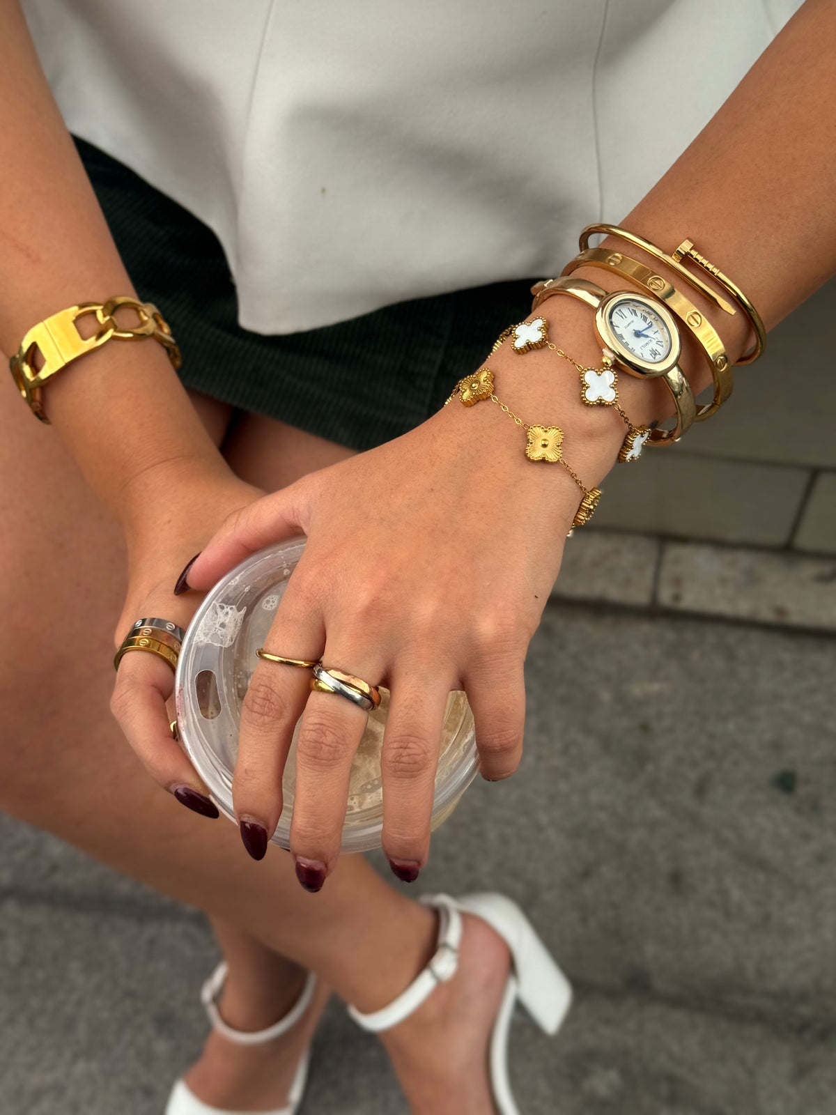 Reloj vintage cara blanca